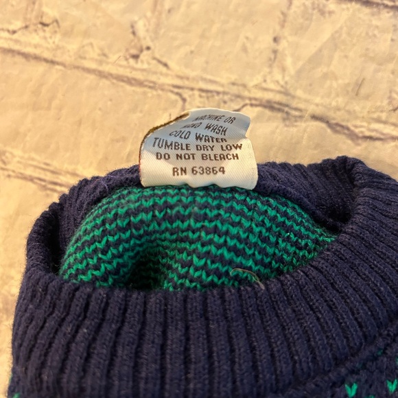 VINTAGE HOT FUDGE BABY/TODDLER FLIGHT CLUB AIRPLANE SWEATER NAVY/RED/GREEN - Picture 8 of 8